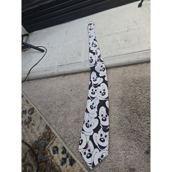 Vintage Disney Mickey Mouse Unlimited Balancine Necktie Tie Black White Mouse - Picture 1 of 11